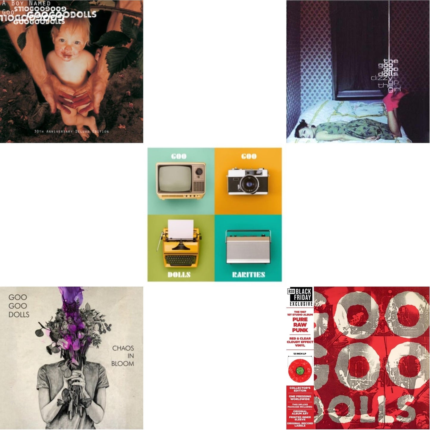 Goo Goo Dolls - Boy Named Goo (X) (30Th Anniversary/Deluxe/2LP) & Chaos In Bloom & Rarities & Dizzy Up The Girl & Goo Goo Dolls (Red & Clear Cloud LP Vinyl)