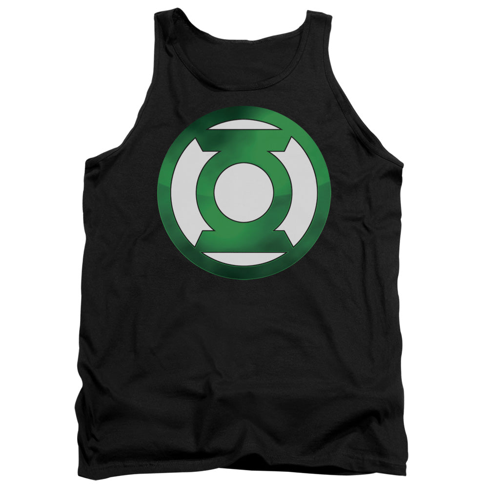 Green Lantern Green Chrome Logo Mens Tank Top Shirt Black Officially Licensed