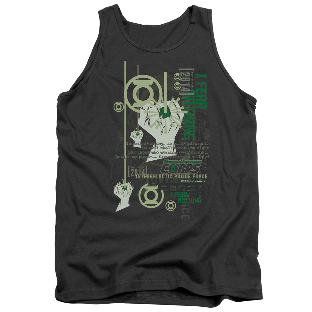 Green Lantern Core Strength Mens Tank Top Shirt Charcoal Officially Licensed