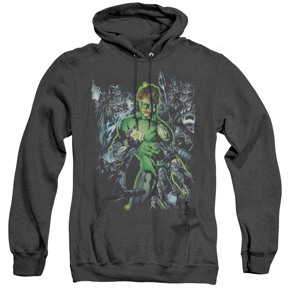 Green Lantern Surrounded By Death Heather Mens Hoodie Black Officially Licensed