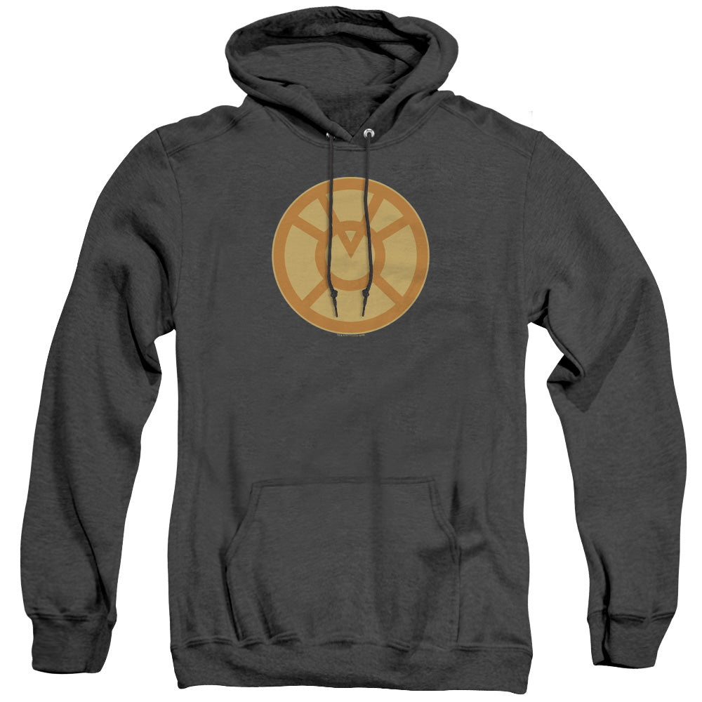 Green Lantern Orange Symbol Heather Mens Hoodie Black Officially Licensed