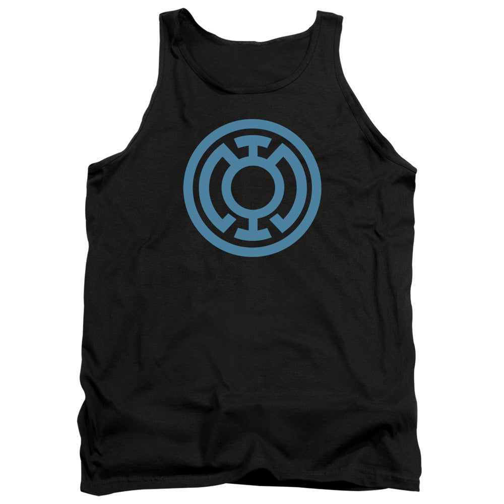 Green Lantern Lt Blue Emblem Mens Tank Top Shirt Black Officially Licensed
