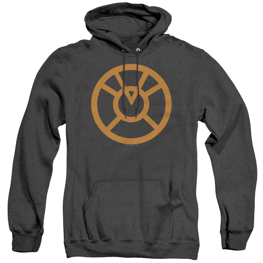 Green Lantern Orange Emblem Heather Mens Hoodie Black Officially Licensed