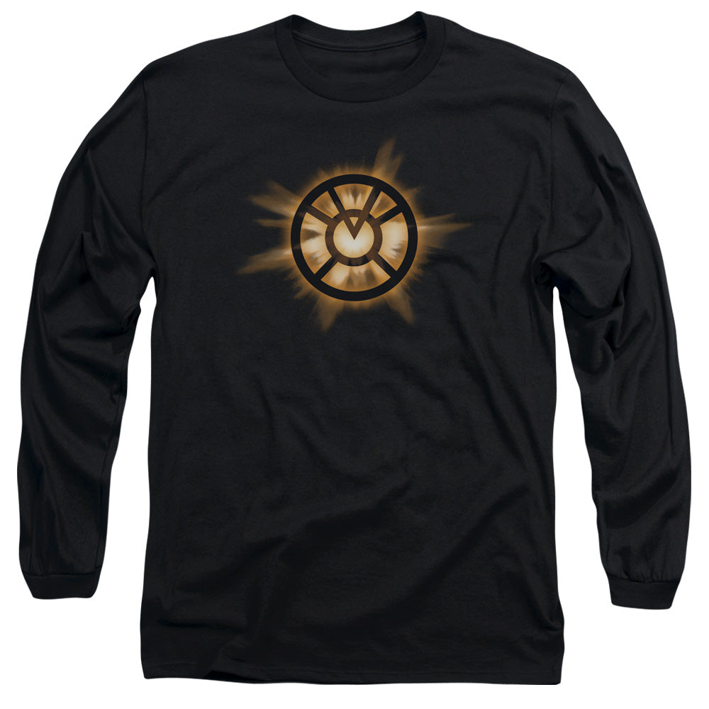 Green Lantern Orange Glow Mens Long Sleeve Shirt Black Officially Licensed