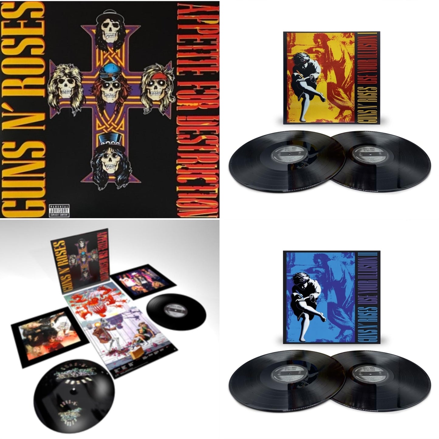 Guns N' Roses - Appetite For Destruction & Use Your Illusion I (X) (2LP) & Appetite For Destruction (2LP) & Use Your Illusion Ii (X) (2LP)