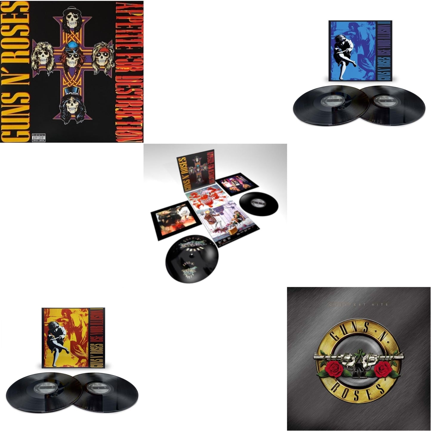 Guns N' Roses - Appetite For Destruction & Use Your Illusion I (X) (2LP) & Appetite For Destruction (2LP) & Use Your Illusion Ii (X) (2LP) & Greatest Hits (2LP)