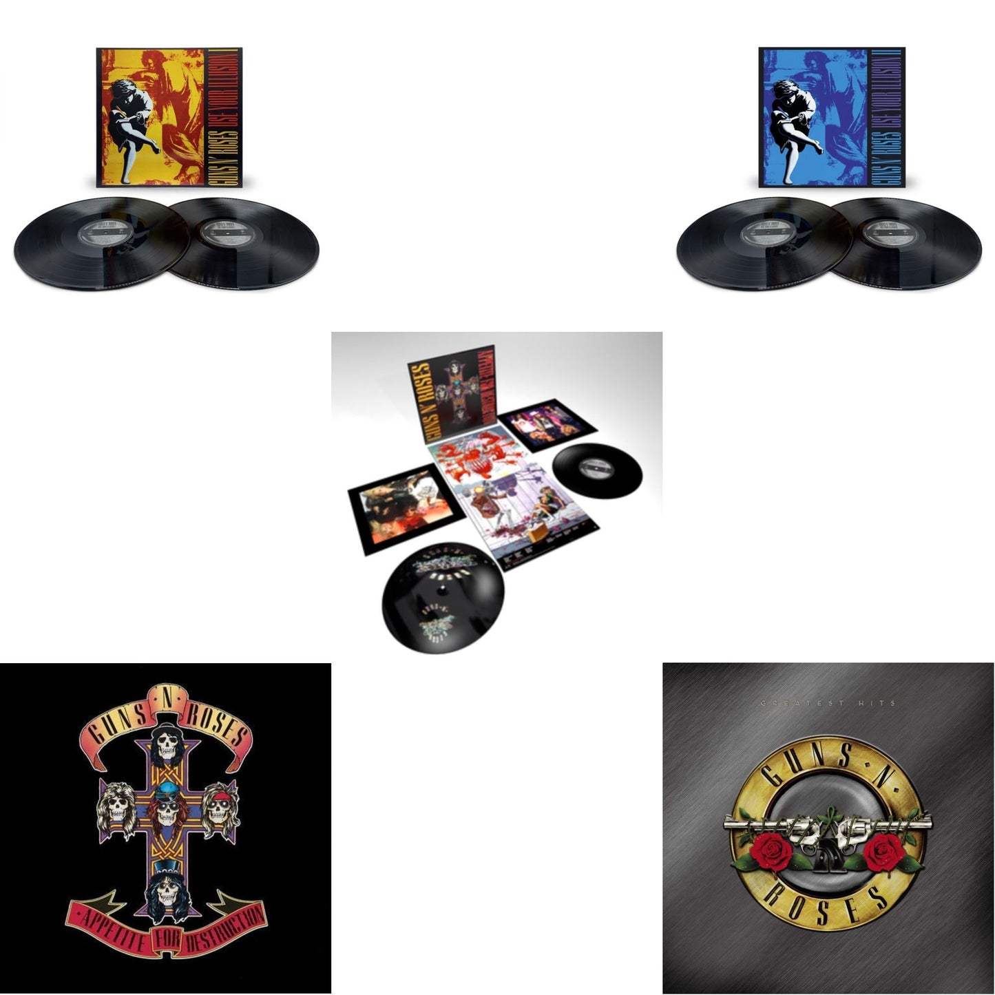 Guns N' Roses - Use Your Illusion I (X) (2LP) & Appetite For Destruction & Appetite For Destruction (2LP) & Use Your Illusion Ii (X) (2LP) & Greatest Hits (2LP)
