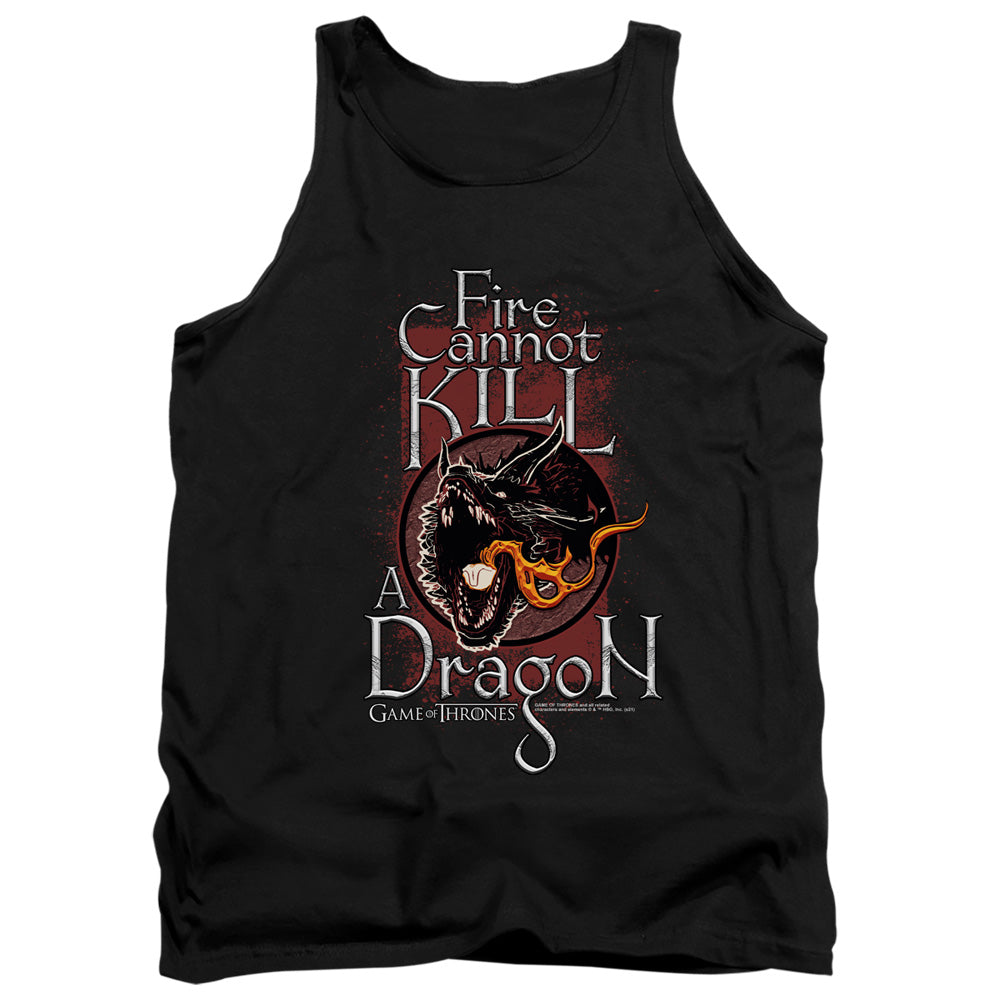 Game Of Thrones Fire Cannot Kill A Dragon Mens Tank Top Shirt Black Officially Licensed
