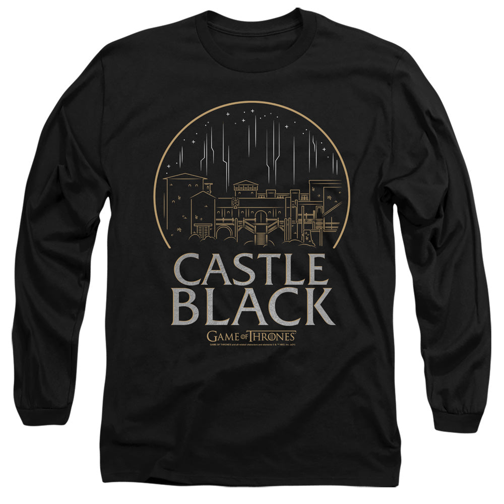 Game Of Thrones Castle Black Mens Long Sleeve Shirt Black Officially Licensed