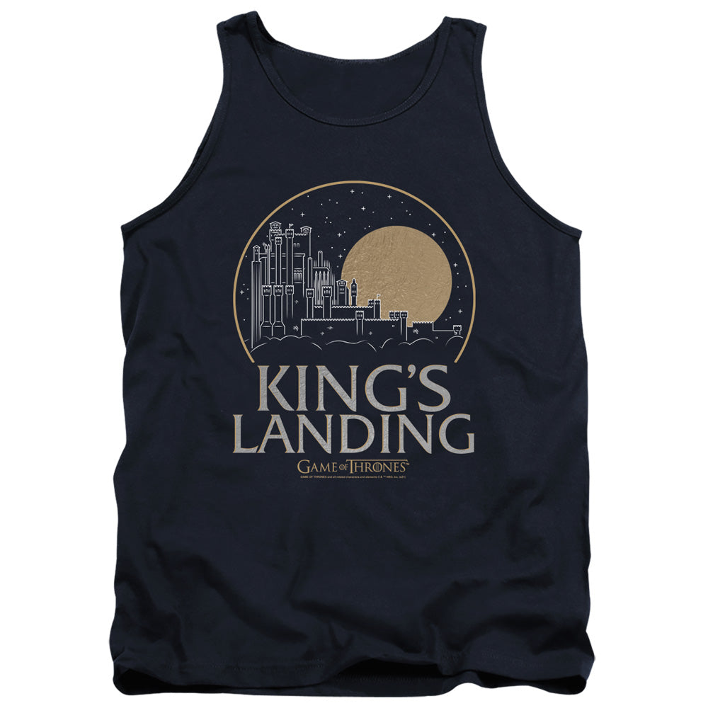 Game Of Thrones Kings Landing Mens Tank Top Shirt Navy Officially Licensed