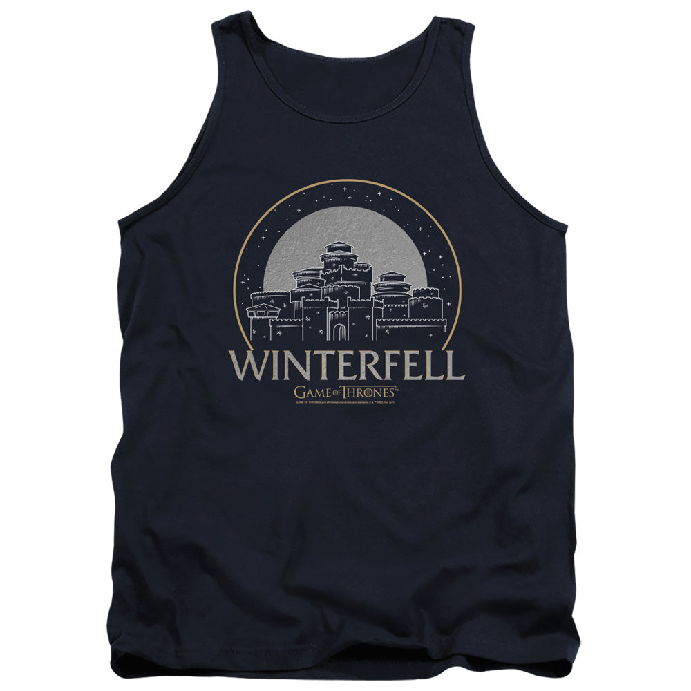 Game Of Thrones Winterfell Mens Tank Top Shirt Navy Officially Licensed