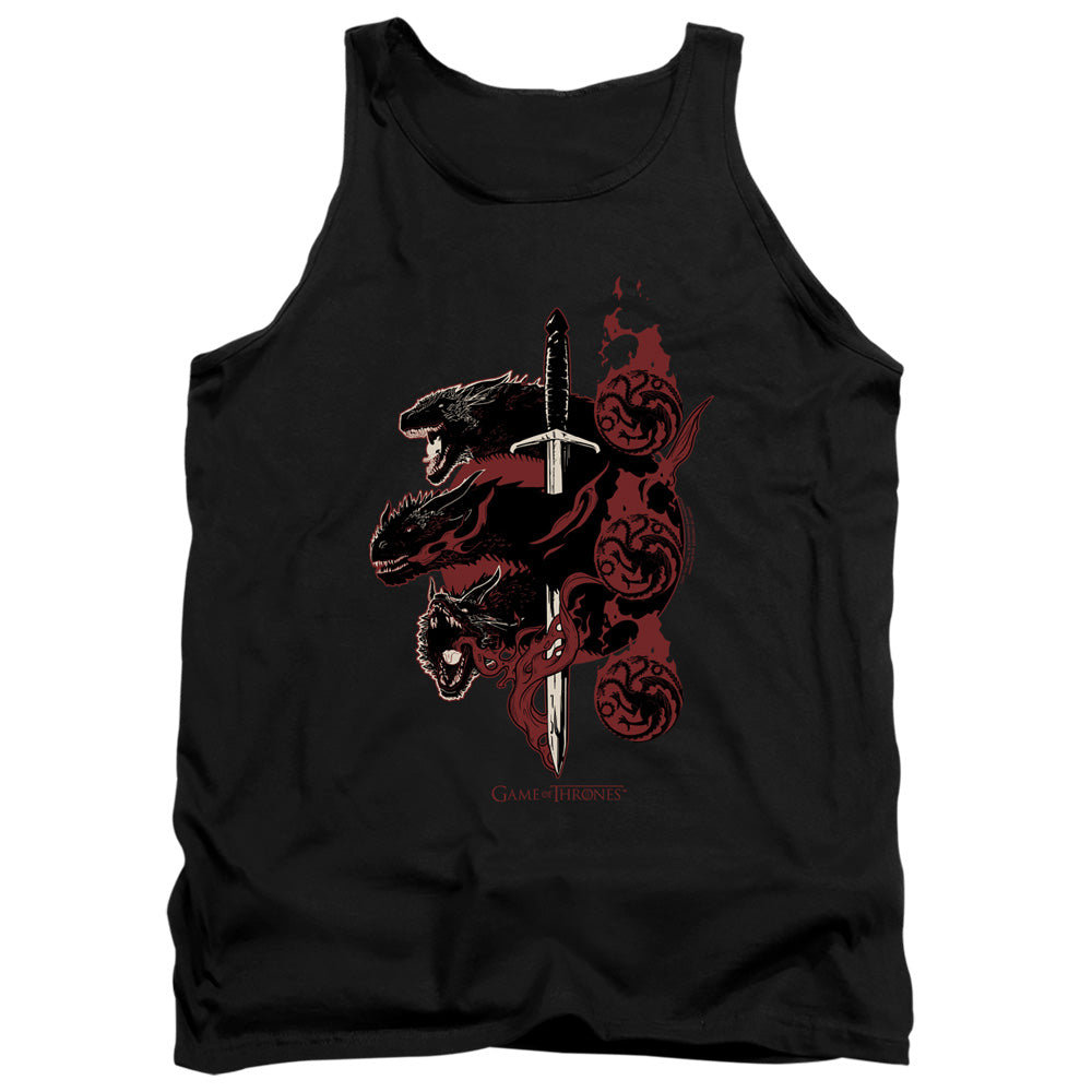 Game Of Thrones Targaryen Dragons Mens Tank Top Shirt Black Officially Licensed