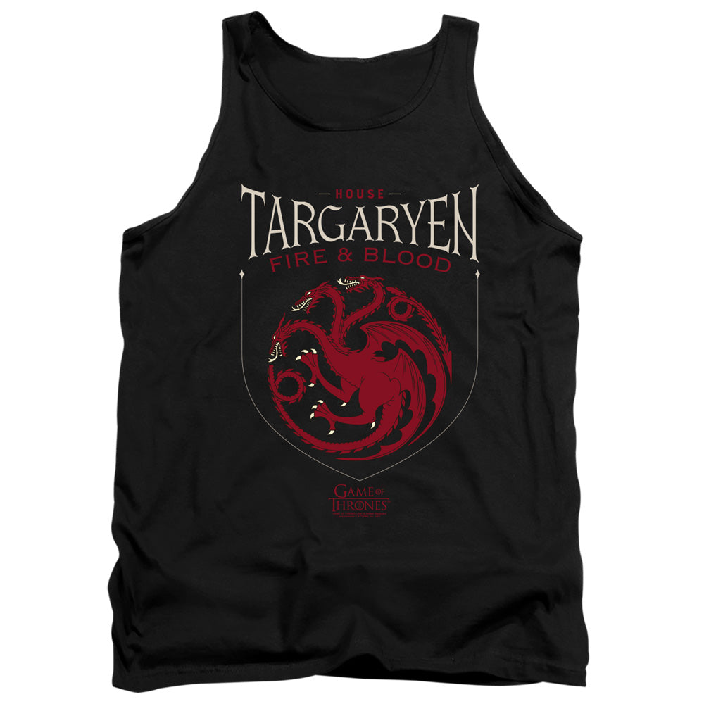 Game Of Thrones House Targaryen Sigil Mens Tank Top Shirt Black Officially Licensed
