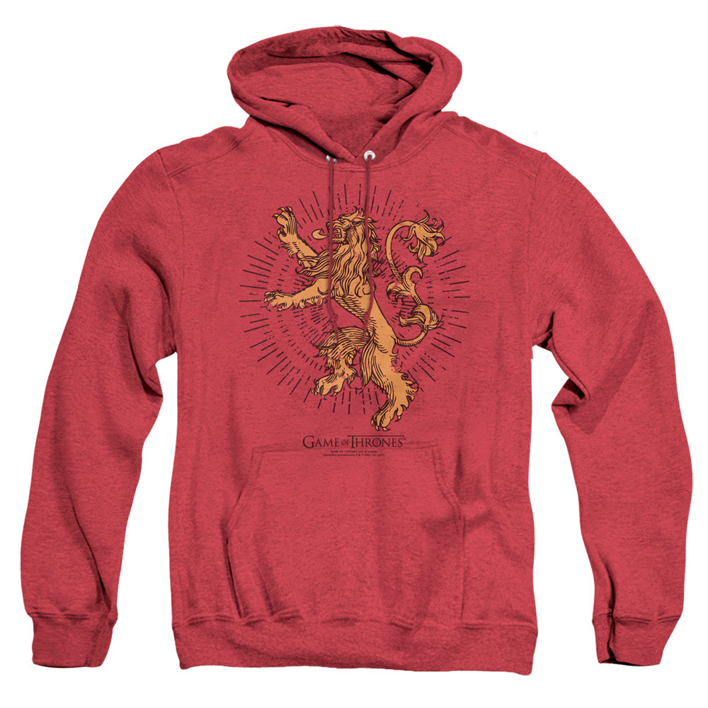 Game Of Thrones Lannister Burst Sigil Heather Mens Hoodie Red Officially Licensed