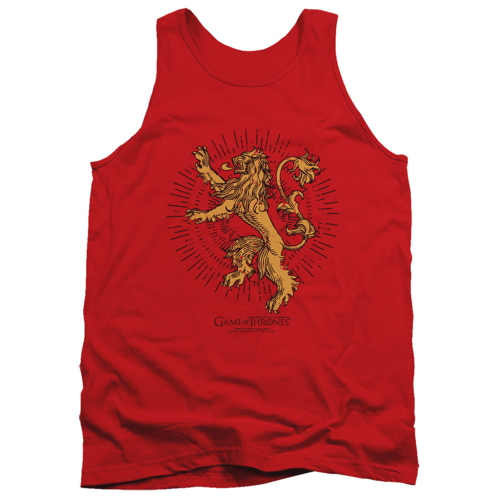Game Of Thrones Lannister Burst Sigil Mens Tank Top Shirt Red Officially Licensed
