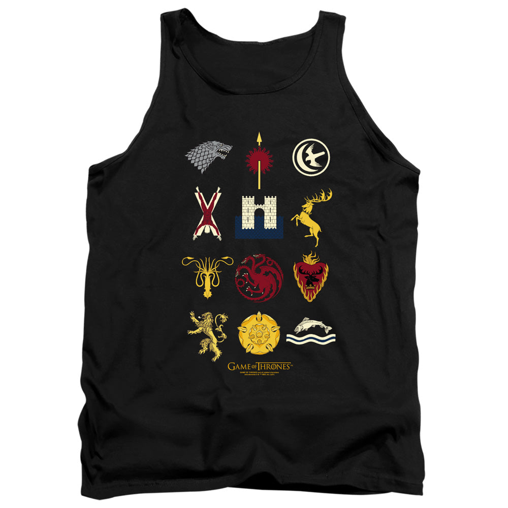 Game Of Thrones House Sigils Mens Tank Top Shirt Black Officially Licensed