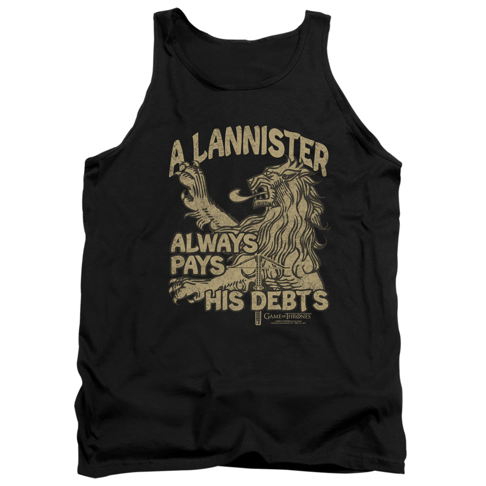 Game Of Thrones Debts Mens Tank Top Shirt Black Officially Licensed