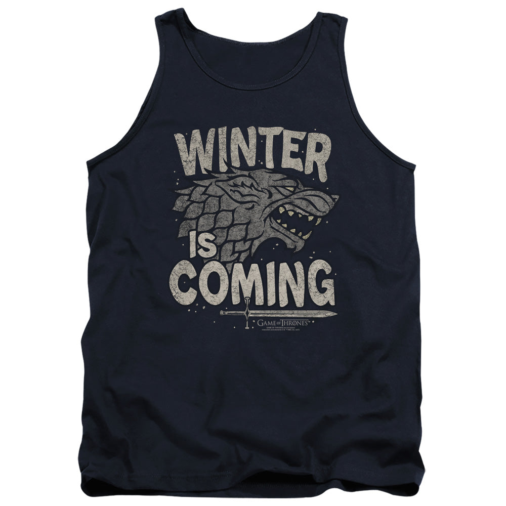 Game Of Thrones Winter Is Coming Mens Tank Top Shirt Navy Officially Licensed
