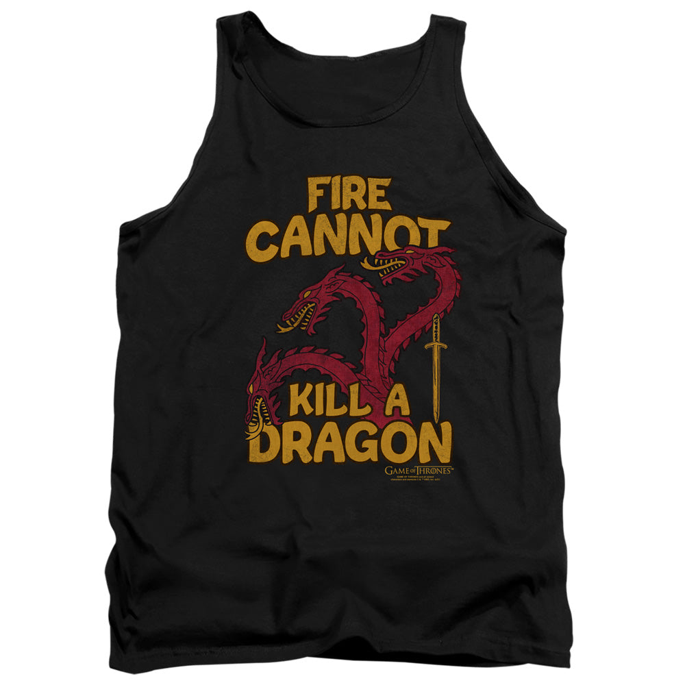 Game Of Thrones Dragons With Fire Mens Tank Top Shirt Black Officially Licensed