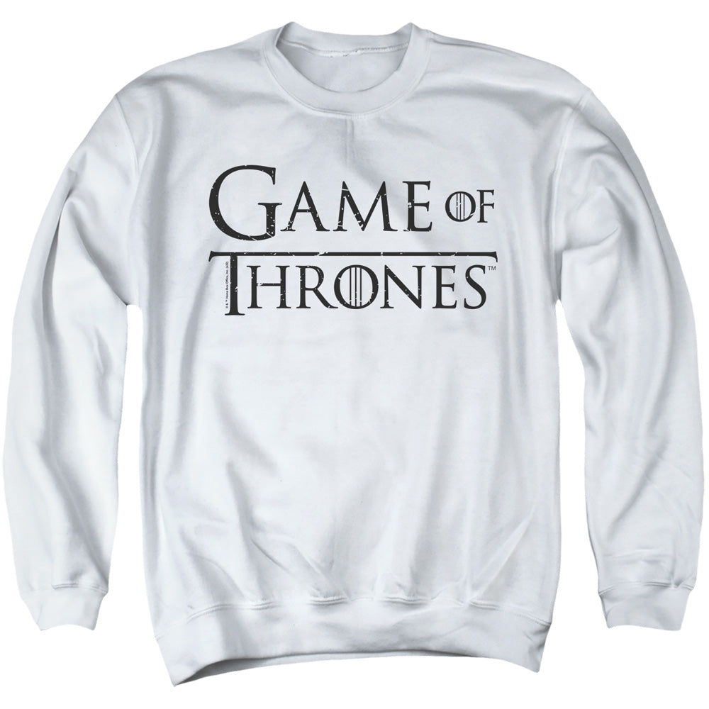 Game Of Thrones Logo 2 Mens Crewneck Sweatshirt White Officially Licensed