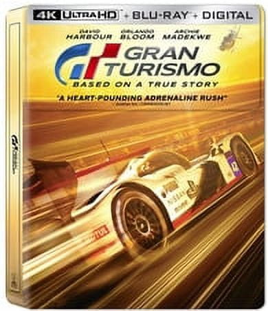 Gran Turismo (2023) Limited Edition Steelbook - Alternate Gold Cover (4K Ultra HD + Blu-ray + Digital)