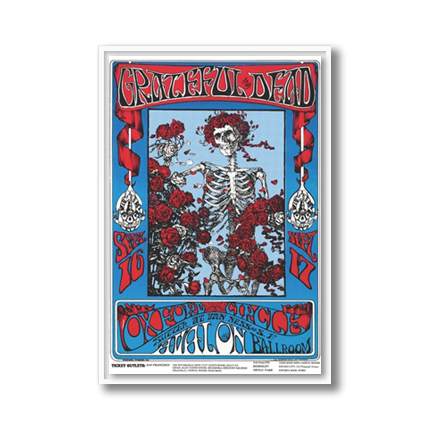 Grateful Dead Avalon Ballroom 1966 Framed Poster