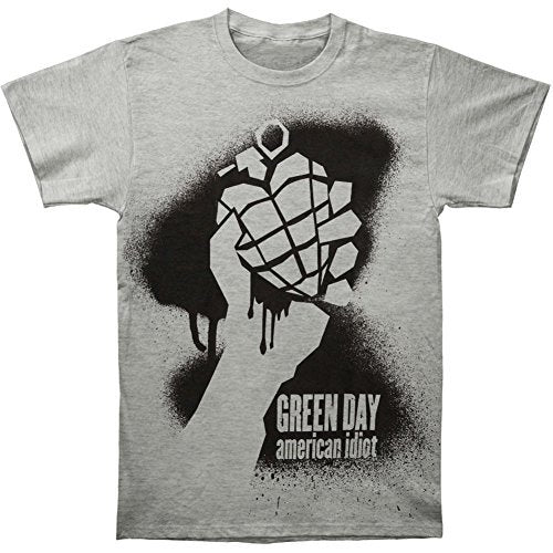 Green Day Green Day Men'S Stencil Ai T-Shirt Grey Mens T Shirt Officially Licensed