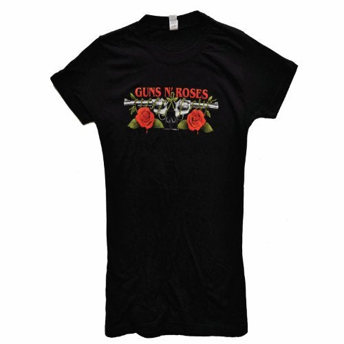 Guns N Roses Juniors Guns N' Roses: Roses And Pistols T-Shirt,Black,X-Large Mens T Shirt Officially Licensed
