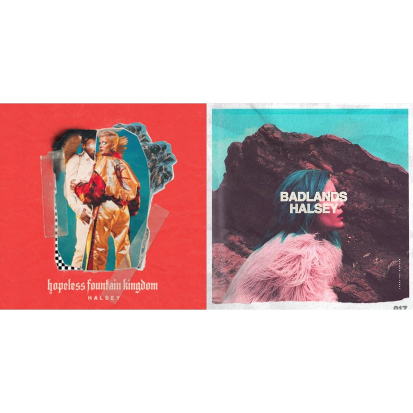 Halsey - Badlands (Pink LP Vinyl) & Hopeless Fountain Kingdom (Cloudy Clear With Teal Splatter LP Vinyl)