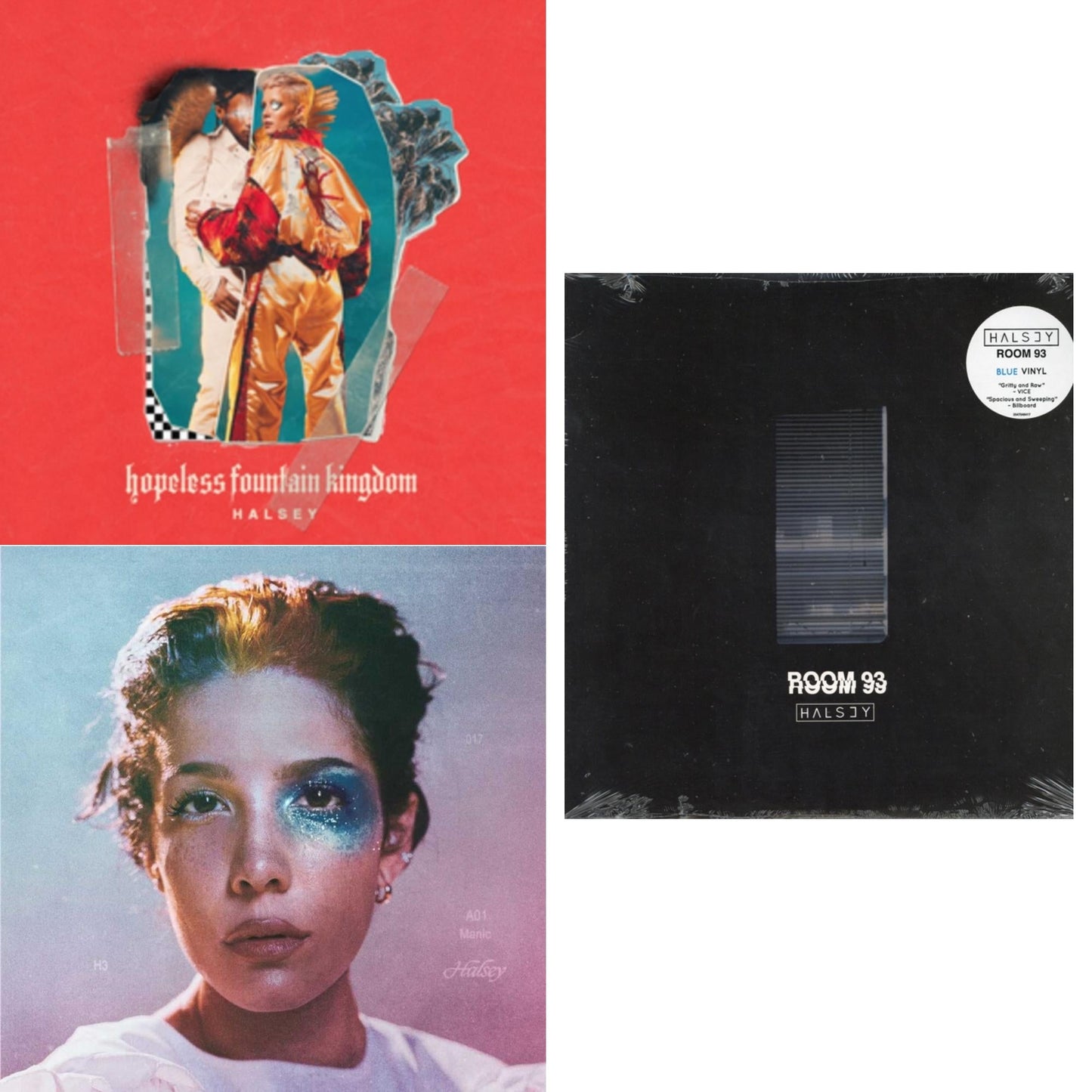 Halsey - Manic (Pa) & Room 93 & Hopeless Fountain Kingdom (Cloudy Clear With Teal Splatter LP Vinyl)