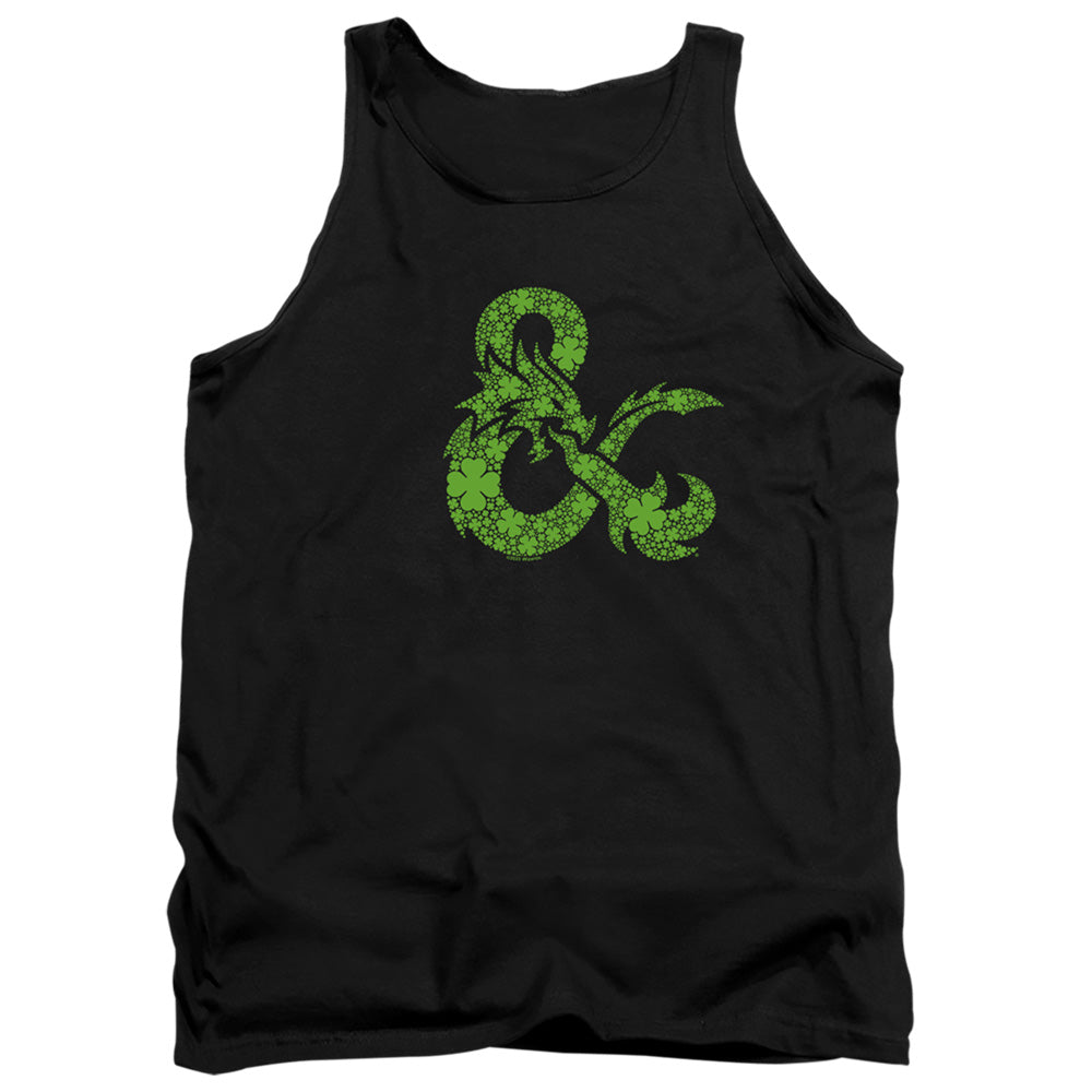 Dungeons And Dragons St. Patrick'S Day Shamrock Logo Mens Tank Top Shirt Black Officially Licensed