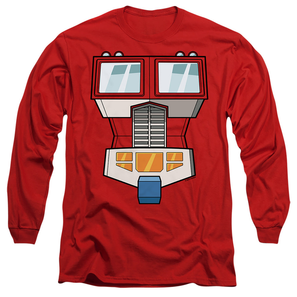 Transformers Optimus Prime Costume Mens Long Sleeve Shirt Red Officially Licensed