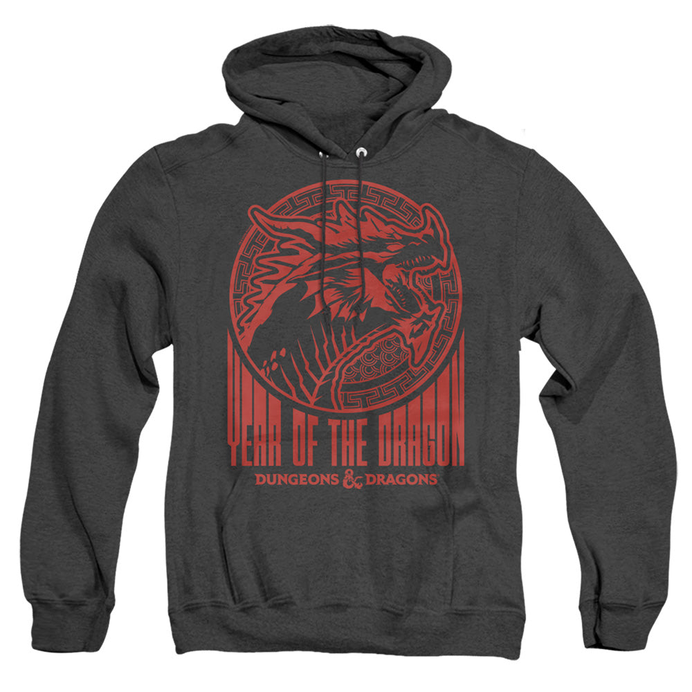 Dungeons And Dragons Year Of The Dragon Street Red Heather Mens Hoodie Black Officially Licensed