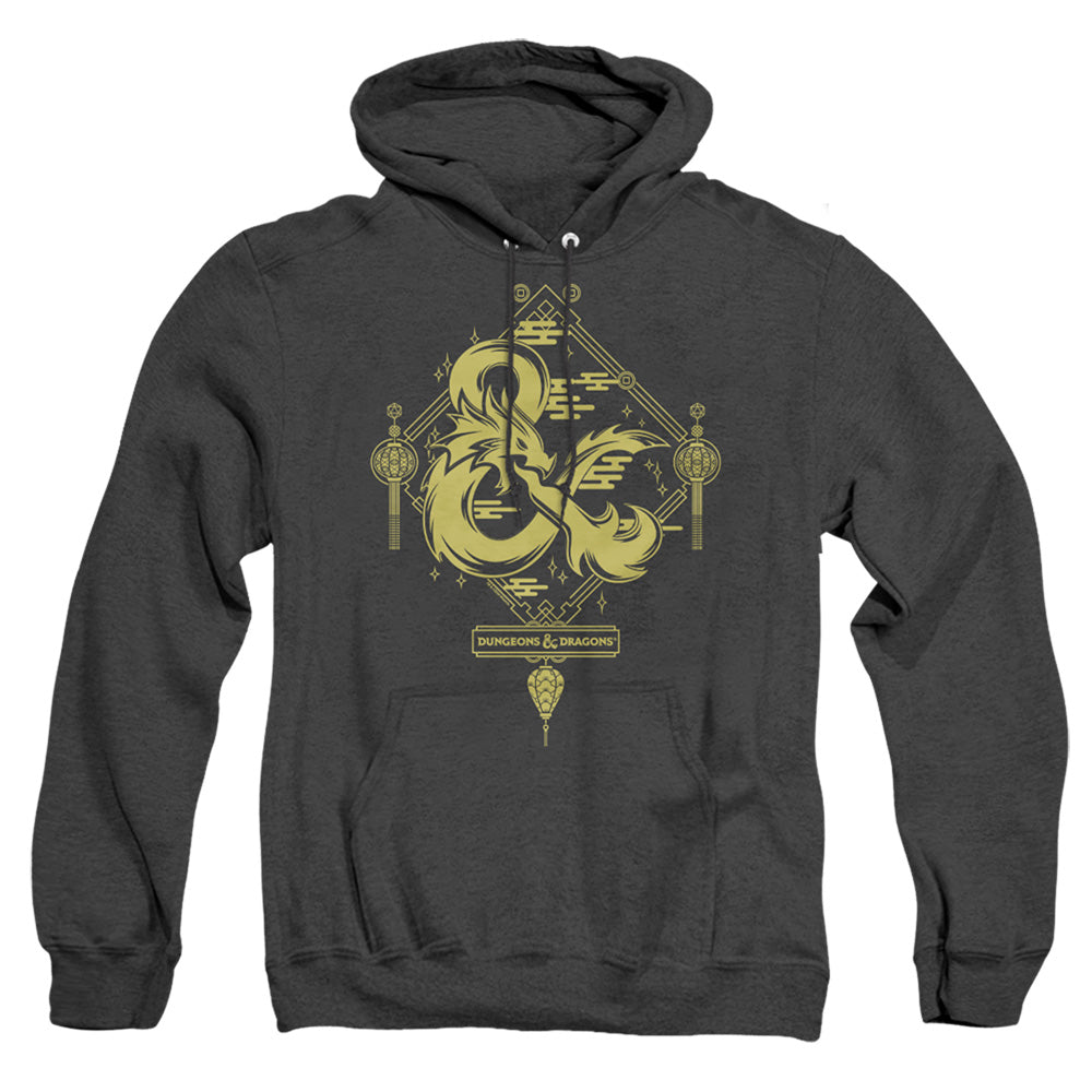 Dungeons And Dragons Year Of The Dragon Gold Logo Heather Mens Hoodie Black Officially Licensed
