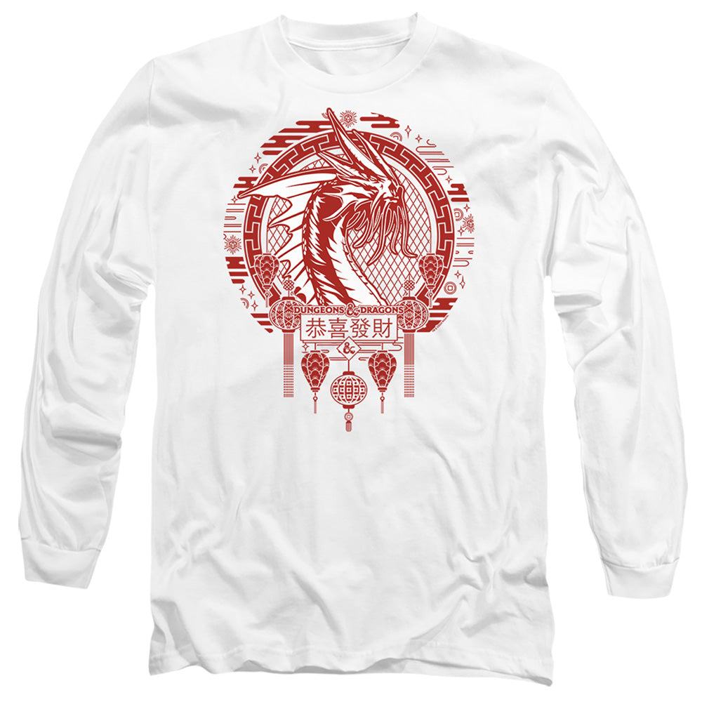 Dungeons And Dragons Year Of The Dragon Beast In The Clouds Mens Long Sleeve Shirt White Officially Licensed