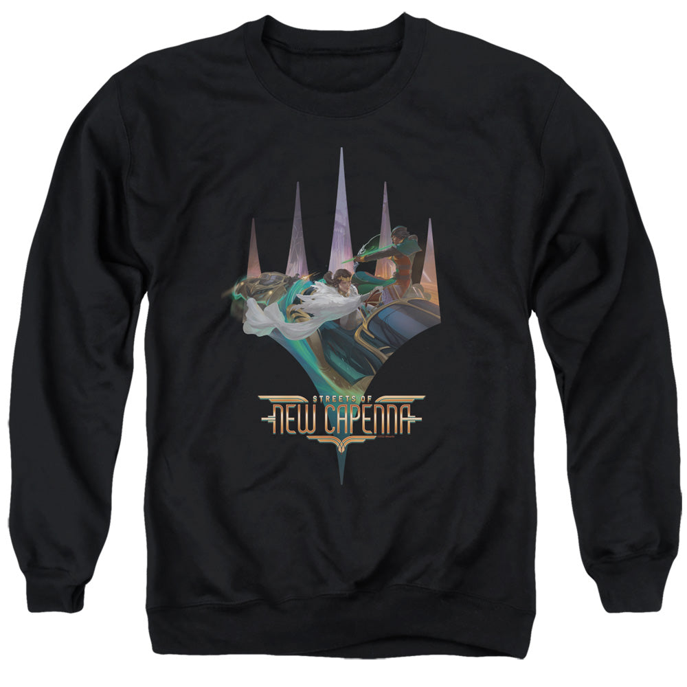 Magic The Gathering Planeswalker Logo Mens Crewneck Sweatshirt Black Officially Licensed