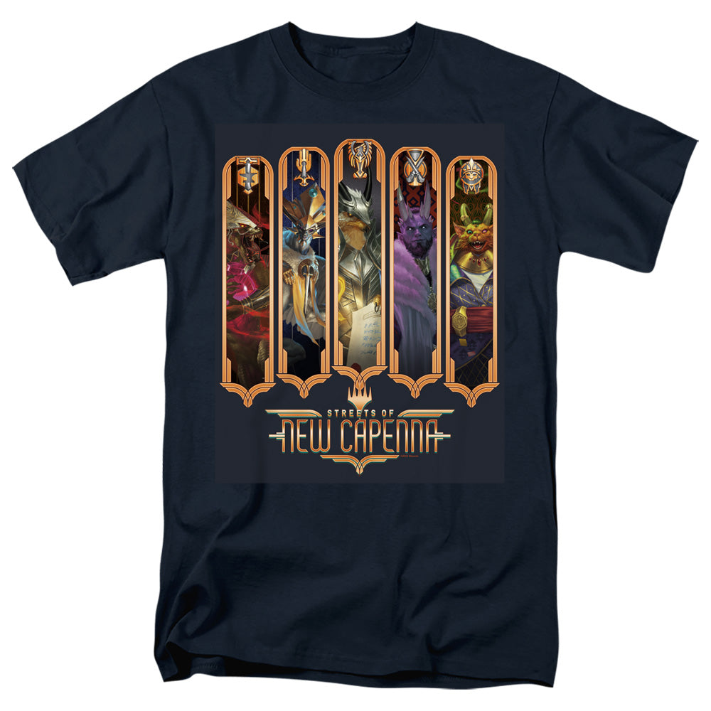 Magic The Gathering The Five Houses Mens T Shirt Navy Officially Licensed