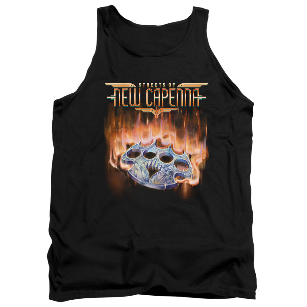 Magic The Gathering Burning Knuckles With Logo Mens Tank Top Shirt Black Officially Licensed