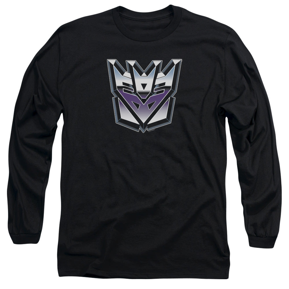 Transformers Decepticon Airbrush Logo Mens Long Sleeve Shirt Black Officially Licensed