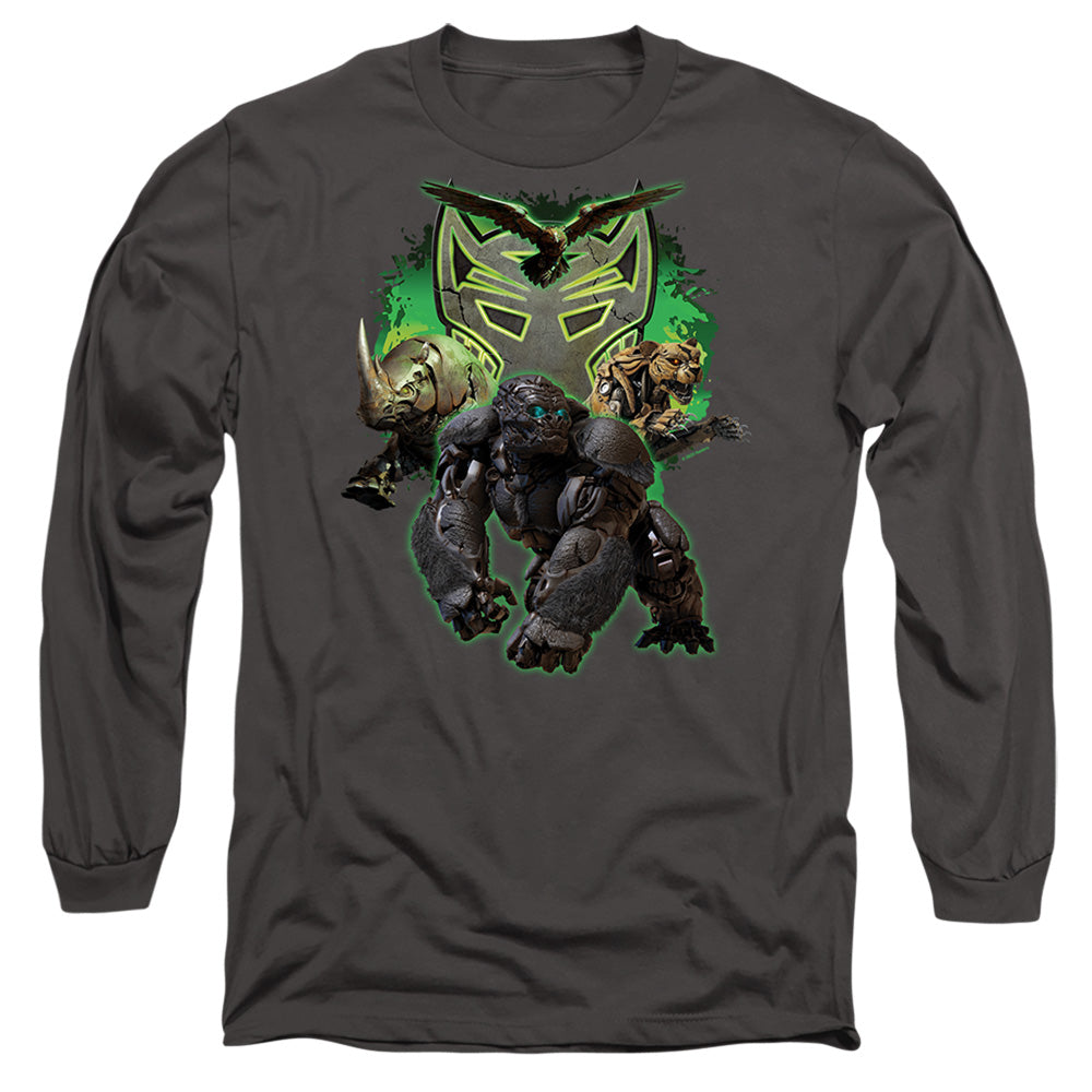 Transformers Maximals Attack Mens Long Sleeve Shirt Charcoal Officially Licensed