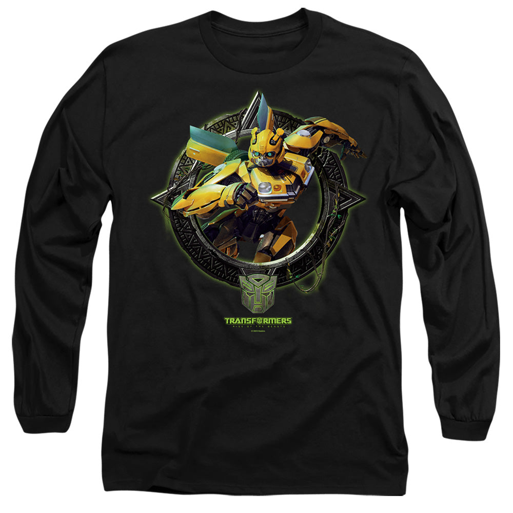 Transformers Bumblebee Circle Frame Mens Long Sleeve Shirt Black Officially Licensed