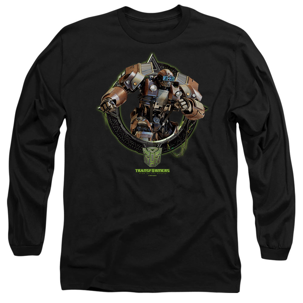 Transformers Wheeljack Circle Frame Mens Long Sleeve Shirt Black Officially Licensed