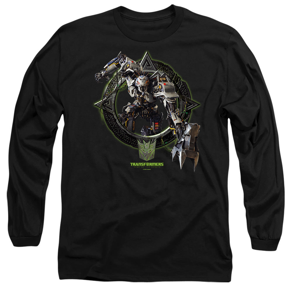 Transformers Transit Circle Frame Mens Long Sleeve Shirt Black Officially Licensed