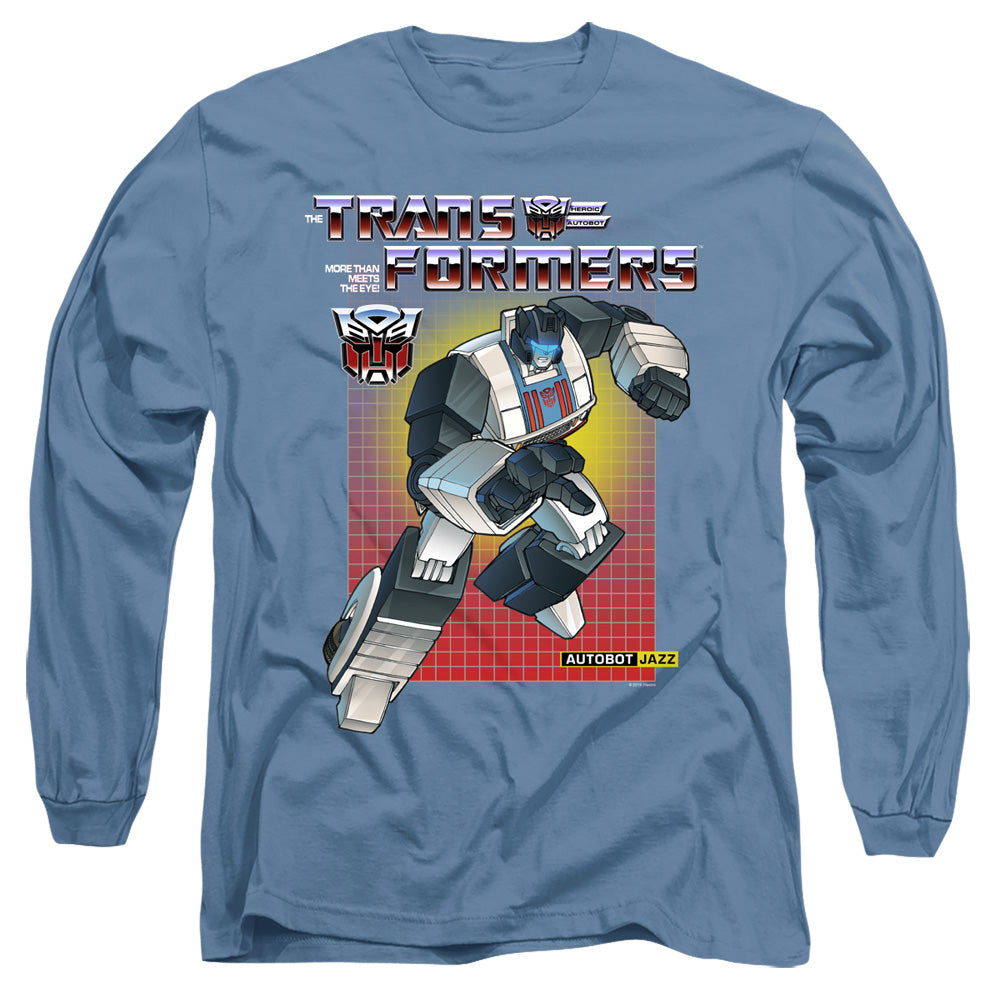 Transformers Jazz Mens Long Sleeve Shirt Carolina Blue Officially Licensed