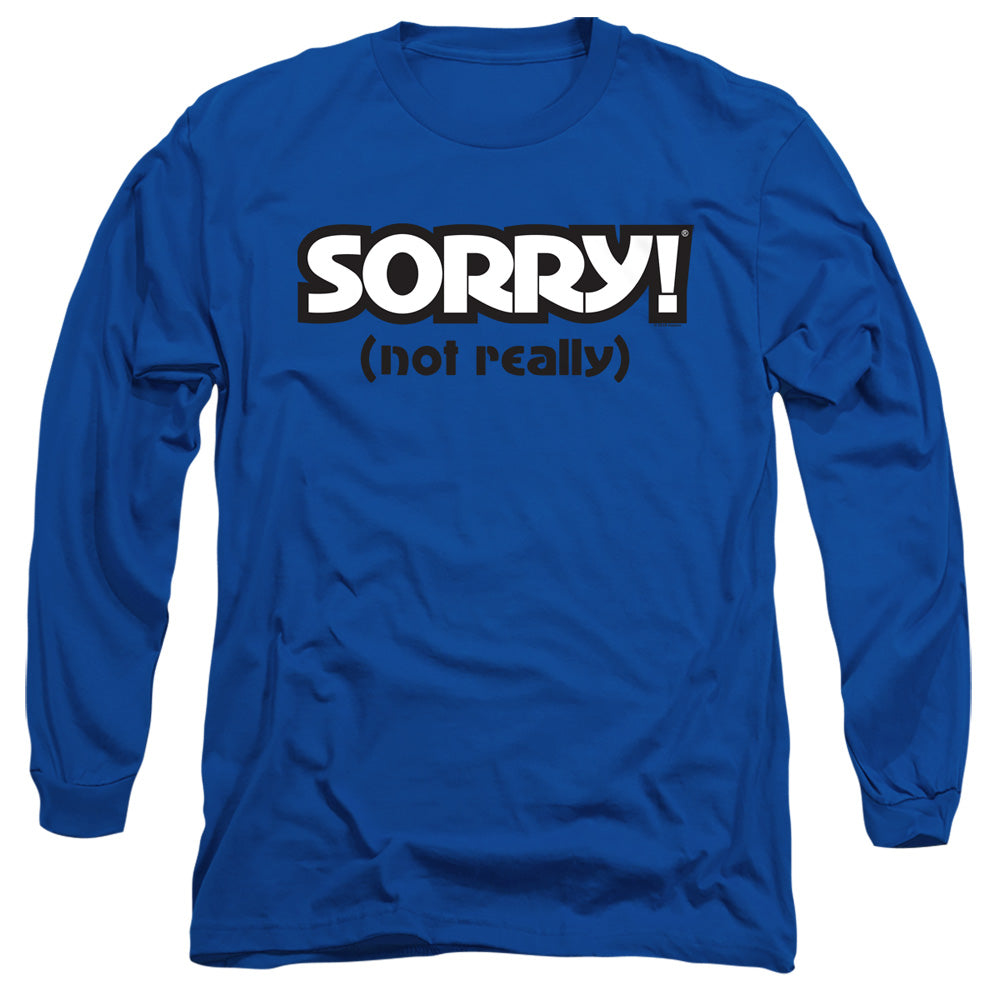 Sorry Not Sorry Mens Long Sleeve Shirt Royal Officially Licensed