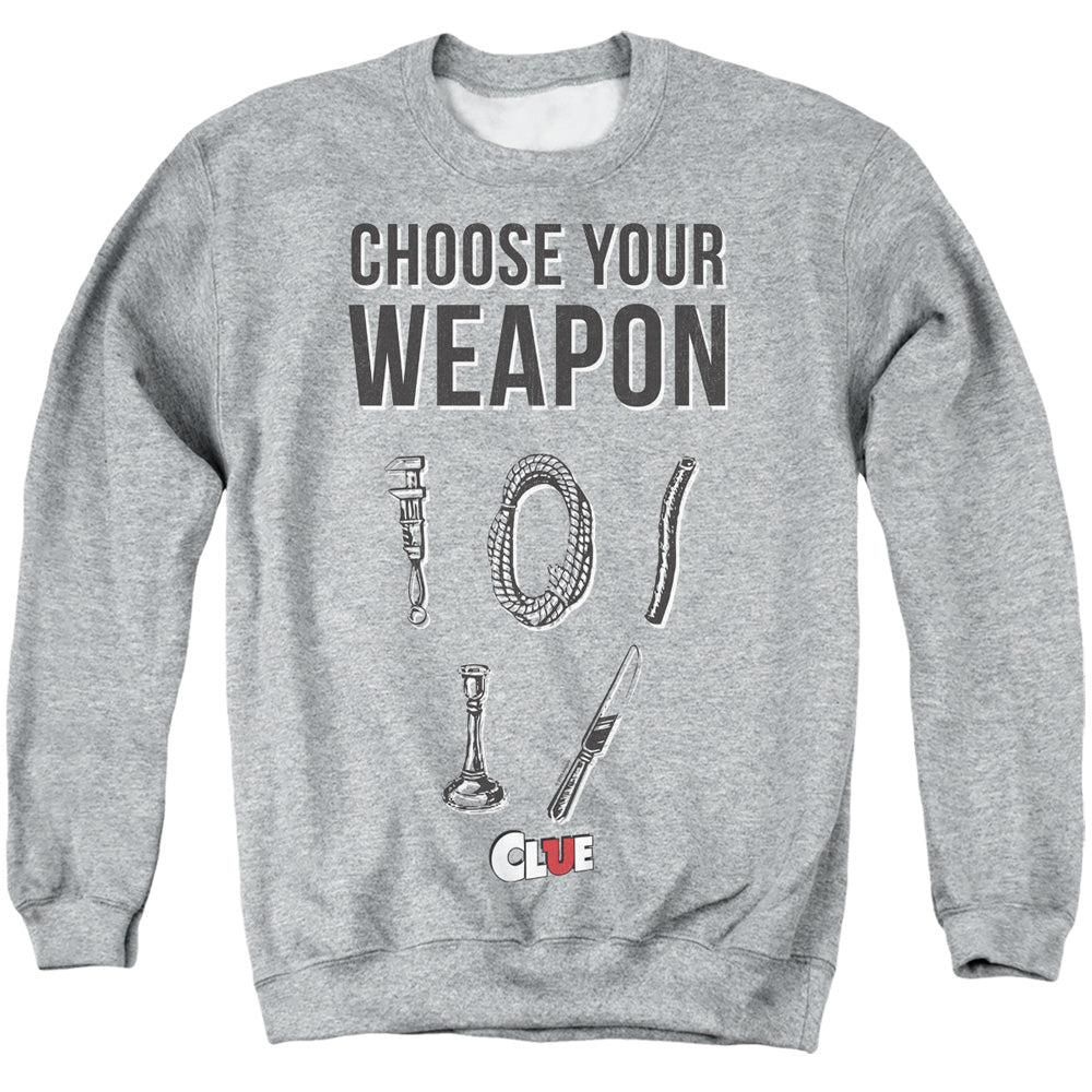 Clue Choose Mens Crewneck Sweatshirt Athletic Heather Officially Licensed