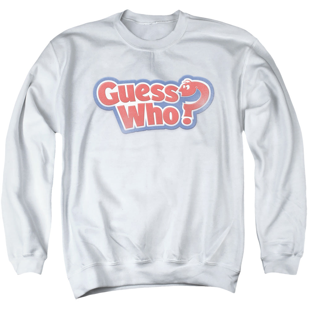 Guess Who Guess Who Distressed Logo Mens Crewneck Sweatshirt White Officially Licensed