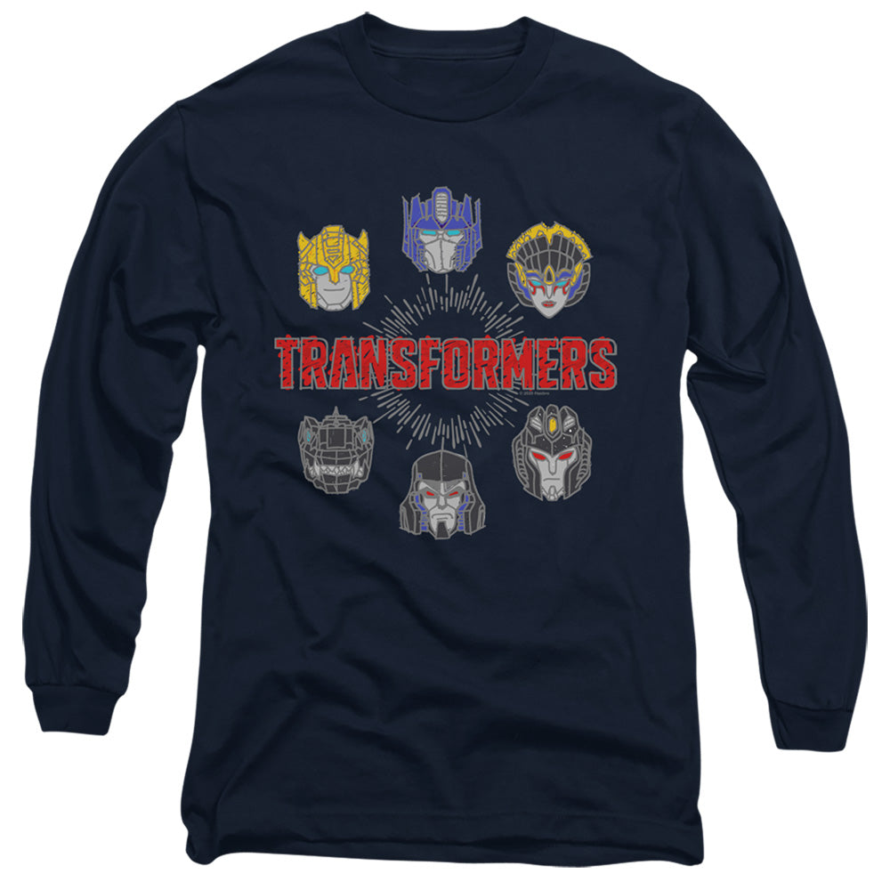 Transformers Robo Halo Mens Long Sleeve Shirt Navy Officially Licensed