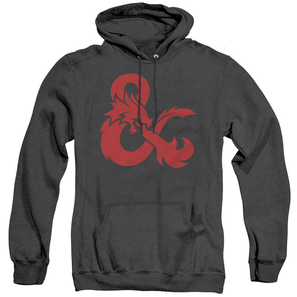 Dungeons And Dragons Ampersand Logo Heather Mens Hoodie Black Officially Licensed