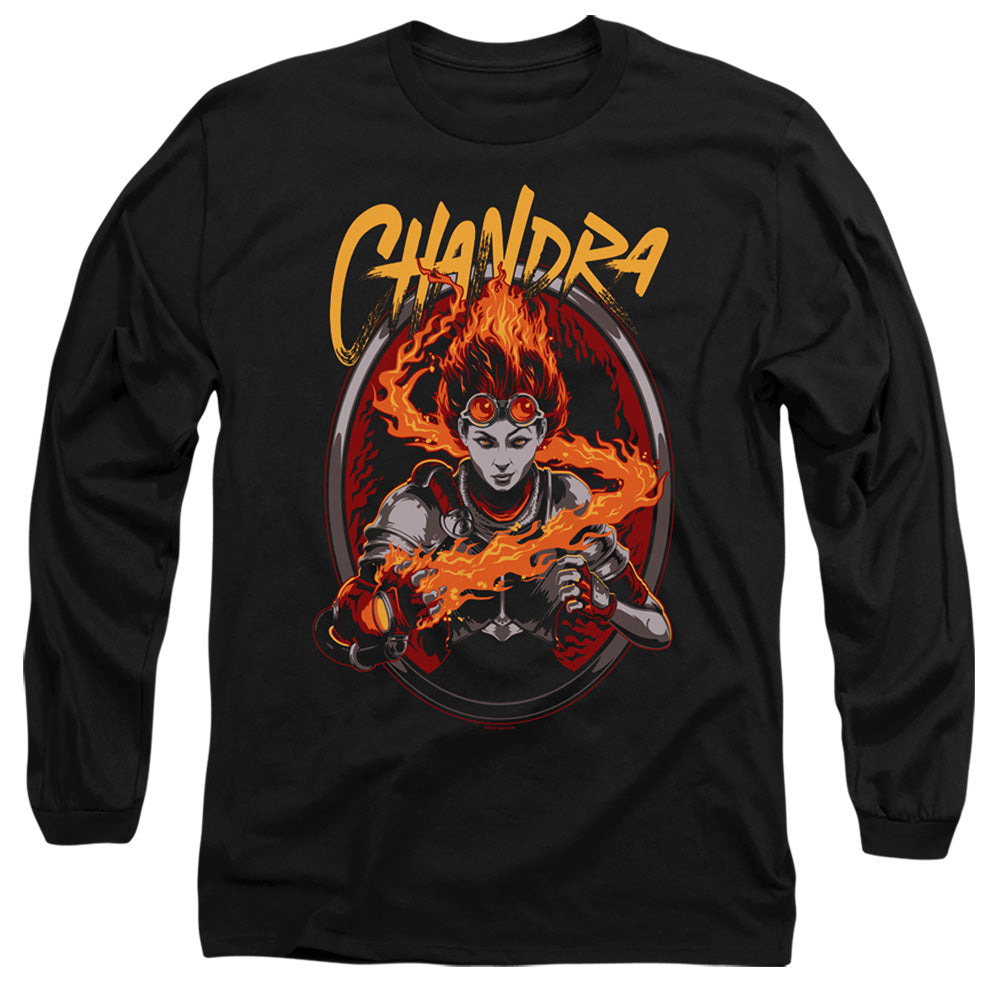 Magic The Gathering Chandra Mens Long Sleeve Shirt Black Officially Licensed